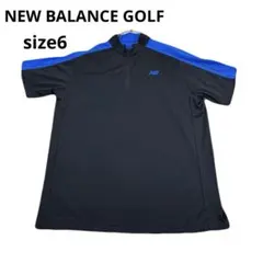 美品　NEW BALANCE GOLF ハーフジップシャツ 黒/青　春夏のサムネイル