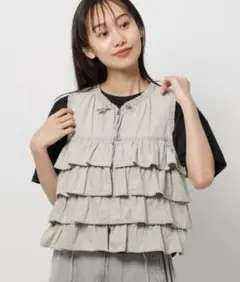 niko and ... フリル ベスト ライトグレー