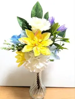 『可愛い！』 仏花 お供え花 造花 ダリア・カーネーション アレンジメント 1基