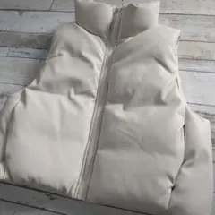 しまむら LULALA アイボリー 合皮ベスト L