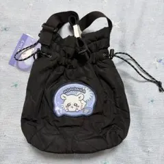 しまむら ちいかわ 巾着 ショルダー バッグ モモンガ ブラック　新品