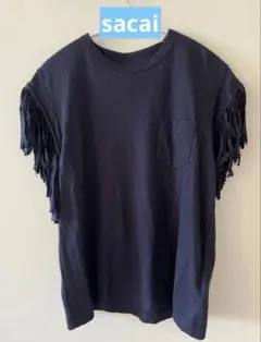 ★sacai★フリンジ付きネイビーTシャツ★のサムネイル