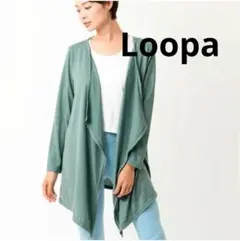 Loopaドレープカーディガン アンティークグリーン