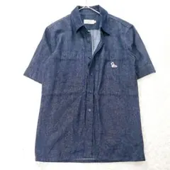 極美品 メゾンキツネ デニム 半袖 シャツ ロゴワッペン Sのサムネイル