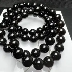 5A 天然 モリオン 9mm 1連分 ブレスレット2本セット 黒水晶 非着色