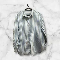 AMERICAN HOLIC 長袖シャツ Lサイズ 青白ストライプ