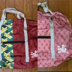 鬼滅の刃　折り畳みトラベルバッグ旅行エコバック和柄冨岡義勇　ねずこ 新品未使用