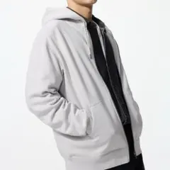 【完売】UNIQLO スウェットフルジップパーカ グレー 479800