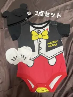 【しまむら】ミッキーロンパースセット70-80cm【H&M】