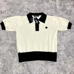 MARY QUANT マリークワント　バイカラーデイジーポロニットプルオーバー