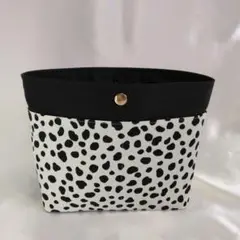 【セール】バッグインバッグ　ハンドメイドダルメシアン柄バッグ