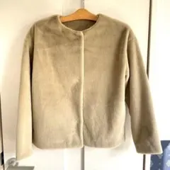 新品⭐︎未使用品 UNIQLO ユニクロベージュ ファー風コート クルーネック秋冬