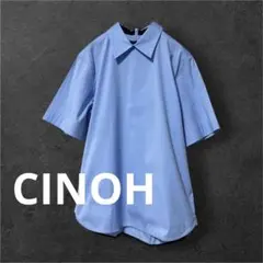 美品♪チノ CINOH シルクリネン ベルトマーク オーバーシャツ 日本製 美品 チノ CINOH シルクリネン ベルトマーク オーバーシャツ 日本製