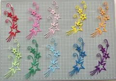 ダイカット　クラフトパンチ　スターリボン10色