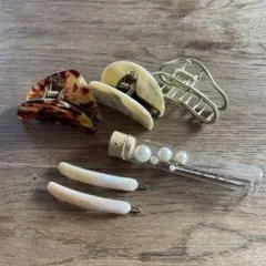 ヘアアクセ　アネモネ　韓国　ヘアクリップ