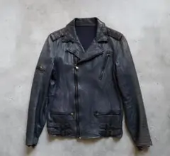 【 ジュンハシモト】ダブルライダース レザージャケット 染め サイズ3 牛革 junhashimoto（ジュンハシモト）の「DOUBLE INNER RIDERS（ライダース