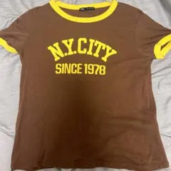 ZARA N.Y.CITY Tシャツ 半袖 ブラウン