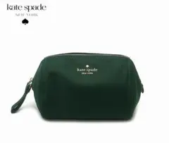 新品　kate spade グリーンポーチ　ナイロン　大