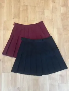 American Apparelプリーツスカートセット（ワインレッド・黒）