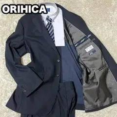 ✨美品✨ ORIHICA ビジネス フォーマル スーツ ブラック 背抜き 段返り