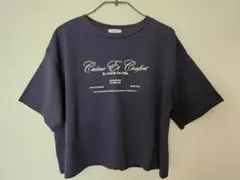 【earth music&ecology】接触冷感 ロゴTシャツ 紺フリーサイズのサムネイル