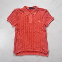 POLO RALPH LAUREN ケーブルニット 半袖 オレンジ M QR付き - メルカリ