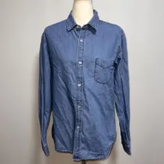 earth music&ecology デニム長袖シャツ 胸ポケット付き
