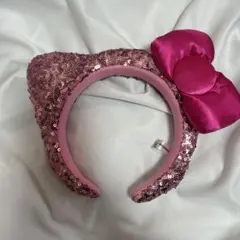 ユニバ キティちゃん カチューシャ ピンクスパンコール