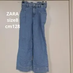 ZARA デニム ワイドレッグパンツ size8 cm128