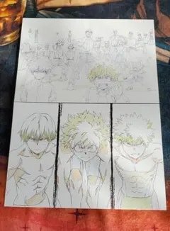 僕のヒーローアカデミア　ヒロアカ 大判ポストカード　爆豪勝己　緑谷出久　轟焦凍