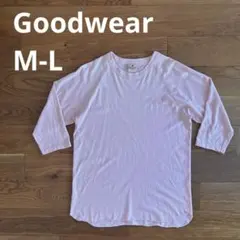 Goodwear アメリカ製 七分袖 M-L相当 ラグラン ベースボール ピンクのサムネイル