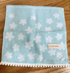 JILL STUART 花柄タオルハンカチ 水色