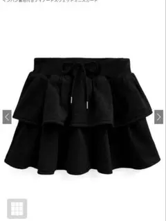 インパン裏地付きティアードスウェットミニスカート[pm596]