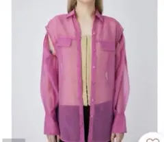 moussy 新品タグ付き シアーシャツ ピンク FREEのサムネイル