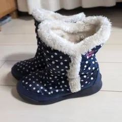 ネイビー 水玉模様 ボアショートブーツ　ホーキンス　22センチ