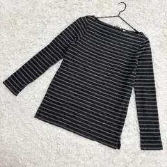 ユニクロ　ボートネックtシャツ ボーダー柄　綿100% カジュアル　（M）
