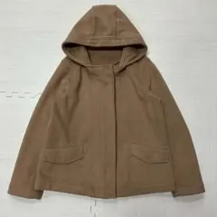 【CLOSSHI】しまむら フード付き ショート コート ブラウン L アウター