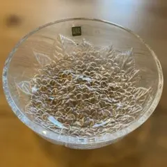 Hoya 花柄 ガラスボウル【昭和レトロ】HOYAクリスタル　ガラスボウル