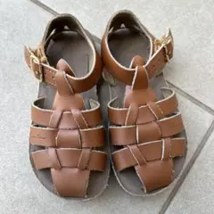 ブラウンレザーサンダル バックル付き