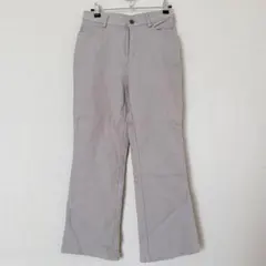 美品✨ストレッチ ストレートパンツ M グレージュ センタープレス 楽ちん 美脚