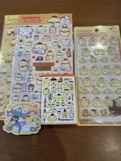 サンリポムポムプリン ボンボンドロップシール ステッカー メモ帳セット