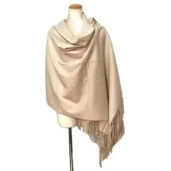 値下70㎝×200超大判無染色 100% カシミヤストールBEG新品