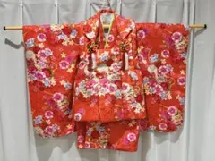 七五三用にピッタリな花柄着物【裾上げ済】