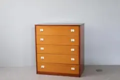 【府中家具】桐製 4段整理箪笥/チェスト（ポリエステル樹脂塗装・バーズアイ） a*8様 【府中家具】桐製 4段整理箪笥/チェスト（ポリエステル樹脂塗装