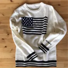 WEGO ニット セーター　白×黒　Ｍサイズ