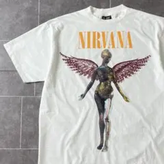 NIRVANA カートコバーン ニルヴァーナ IN UTERO Tシャツ 白 赤 - メルカリ