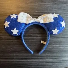 ディズニー　カチューシャ　青スパンコール　ミニー