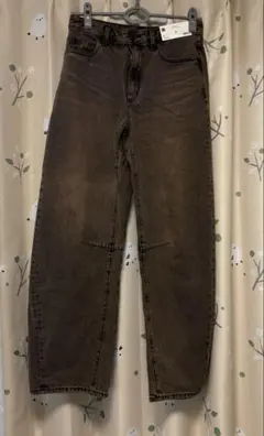 【新品未使用タグ付き】バレルレッグジーンズ・ブラウン