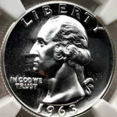 1963年 アメリカ ワシントン25セント銀貨 NGC PF68 - メルカリ