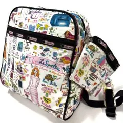 LeSportsac サラ・シュワルツ柄 リュック ポーチ付 可愛い